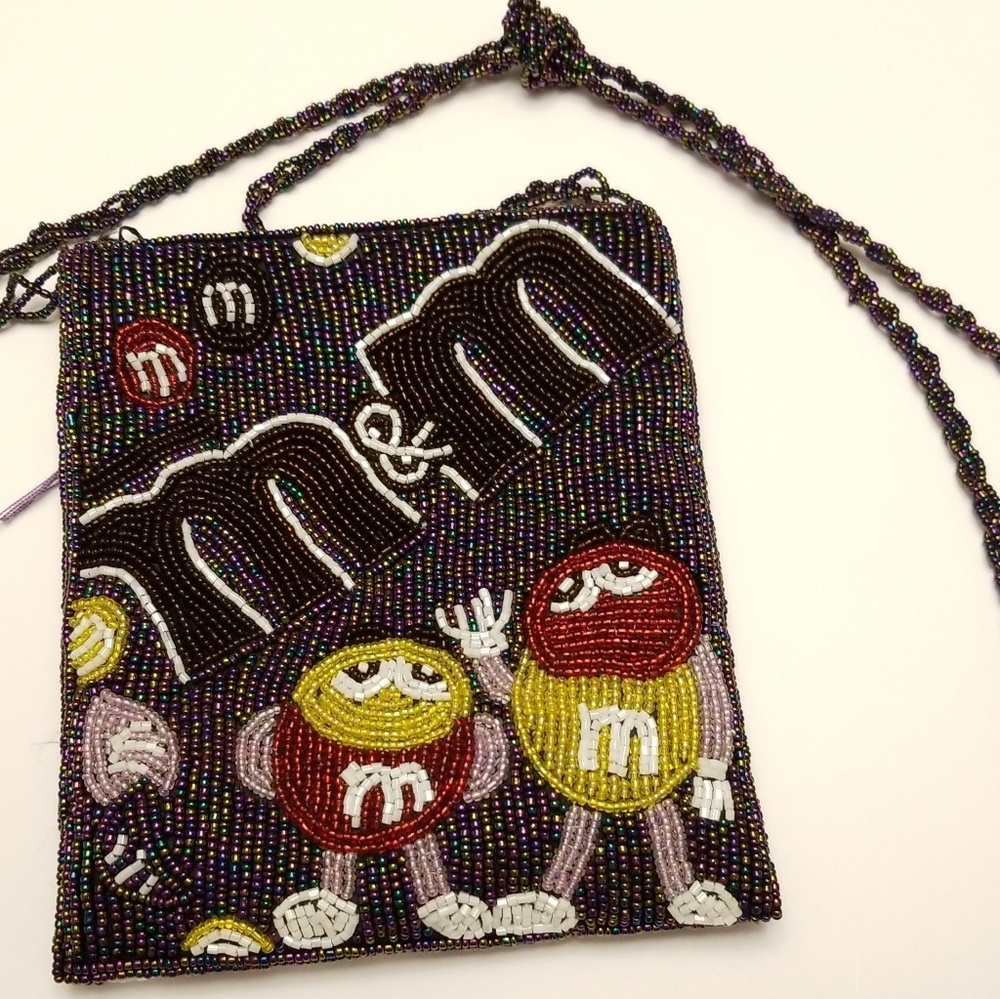 Fully beaded crossbody vintage M&M purse